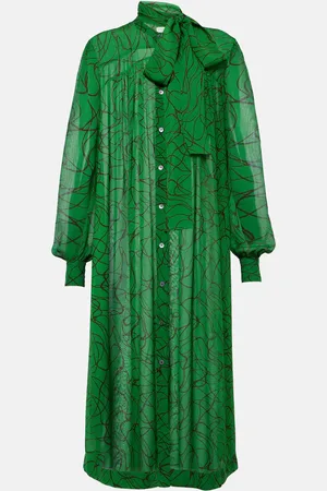 DRIES VAN NOTEN Vestido midi de georgette estampado