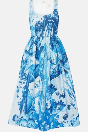 Erdem Vestido midi de faya de mezcla de algodón