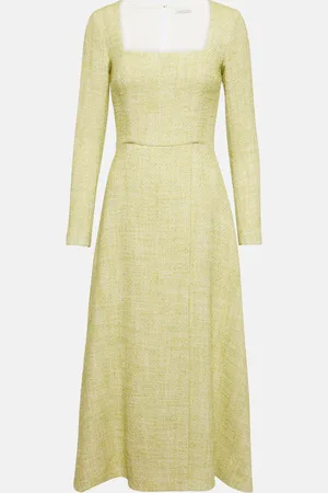 EMILIA WICKSTEAD Vestido midi Fara de tweed de algodón