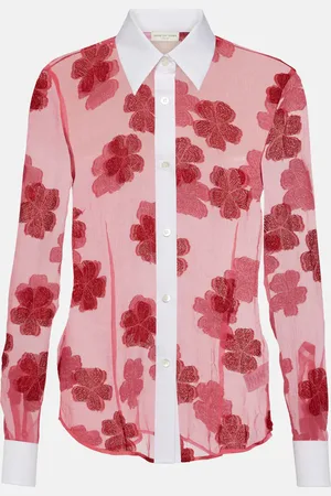 DRIES VAN NOTEN Camisa de algodón floral en jacquard