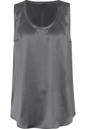 Brunello Cucinelli Tank top de satén elastizado