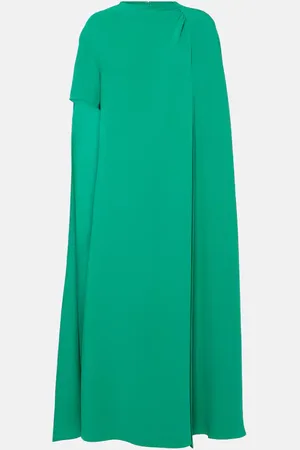 VALENTINO Vestido midi de Cady Couture con capa