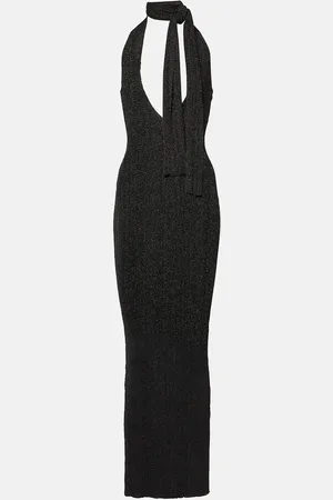 AYA MUSE Vestido de punto metalizado con pañuelo