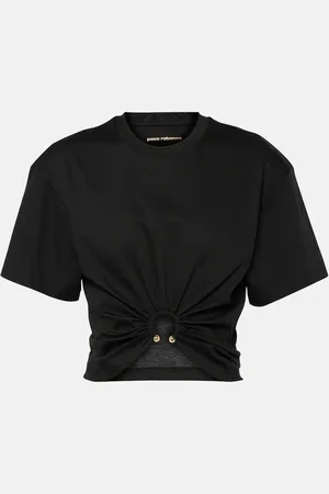 Paco rabanne Crop top de algodón fruncido