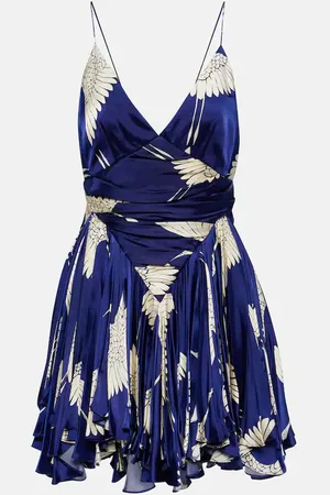 Khaite Vestido corto Margot de satén estampado