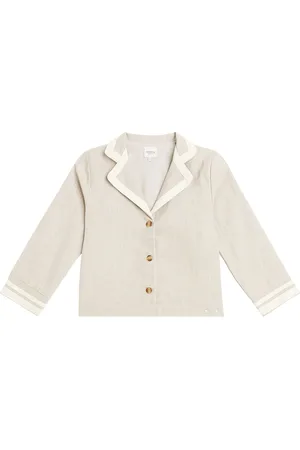 Donsje Blazer Quirijin de lino bordado