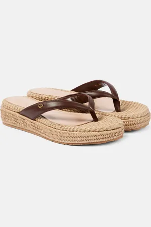 Gianvito Rossi Sandalias alpargatas de piel con plataforma