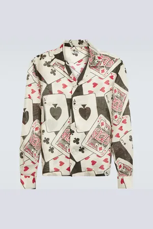 BODE Camisa Ace Of Spades de ramio estampada
