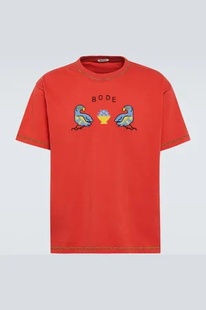 BODE Camiseta Twin Parakeet de algodón bordada