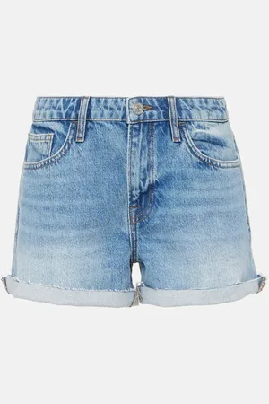 Frame Shorts Le Grand Garçon de denim de tiro alto
