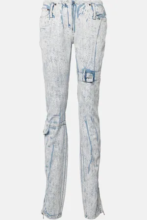 Acne Studios Jeans slim de tiro bajo estampados