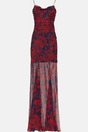 DRIES VAN NOTEN Vestido largo de georgette de seda