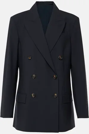 Brunello Cucinelli Blazer cruzado de mezcla de lana