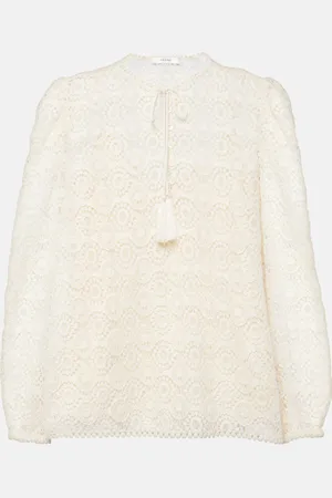 Frame Blusa de encaje de algodón