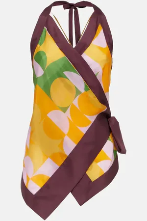 DRIES VAN NOTEN Top de seda estampado