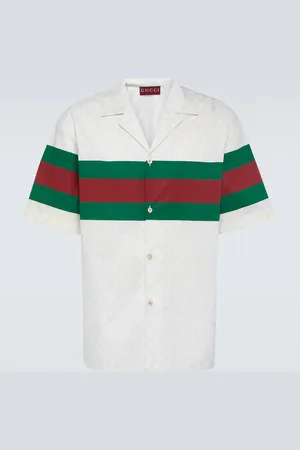 Gucci Camisa bowling de algodón con logo