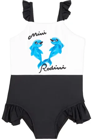 Mini Rodini Bañador Dolphins con volantes