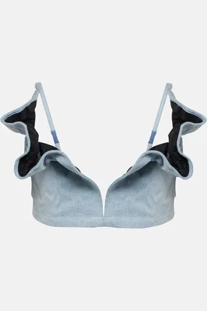 Y / PROJECT Top de denim con volantes