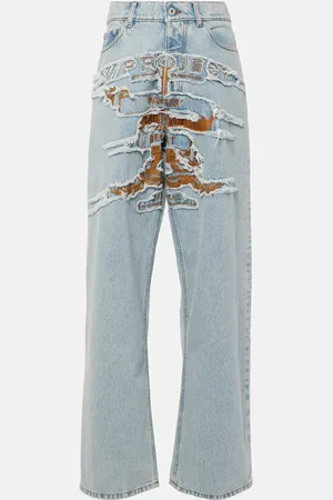 Y / PROJECT Jeans anchos de tiro alto bordados