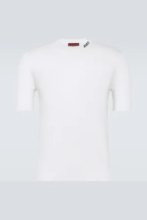 Gucci Camiseta de seda y algodón con logo