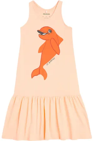 Mini Rodini Vestido Dolphin de jersey de algodón