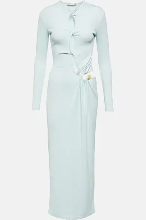 CHRISTOPHER ESBER Vestido midi fruncido con aberturas