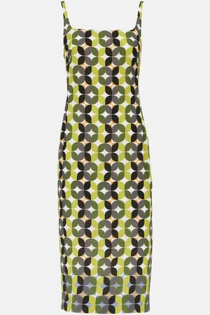 DRIES VAN NOTEN Vestido midi de crepé estampado