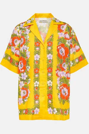 ALÉMAIS Alémais Camisa bowling de lino floral