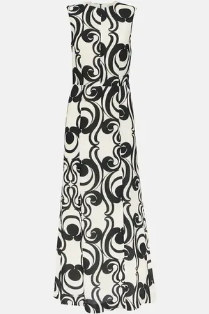 DRIES VAN NOTEN Vestido largo de crepé estampado