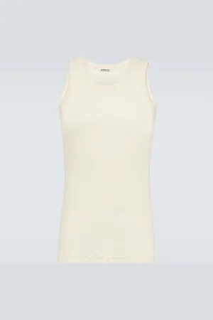 Auralee Tank top de algodón acanalado