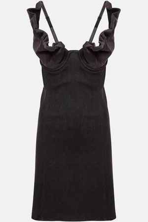 Y / PROJECT Vestido corto de denim con volantes