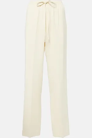 ASCENO Pantalones rectos Aurelia de crepé