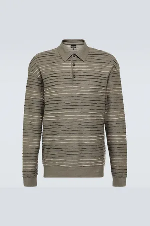 Giorgio Armani Polo de mezcla de lino en intarsia
