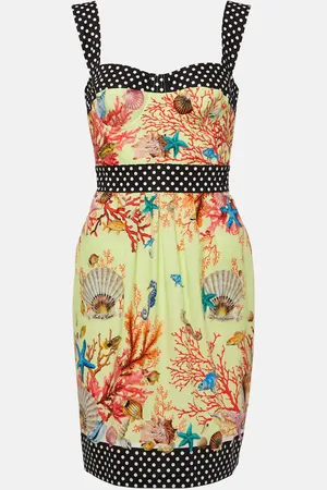 Dolce & Gabbana Vestido corto Capri de algodón estampado