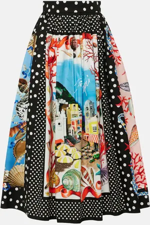 Dolce & Gabbana Falda midi Capri de algodón estampada