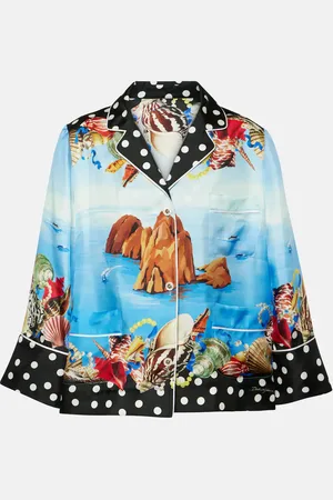 Dolce & Gabbana Camisa Capri de satén de seda estampada