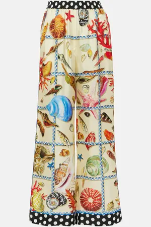 Dolce & Gabbana Pantalones palazzo Capri de satén de seda