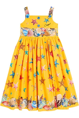 Dolce & Gabbana Vestido Capri de popelín de algodón estampado