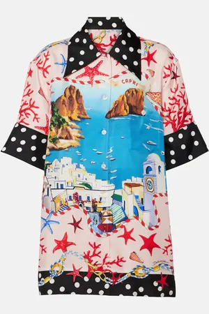 Dolce & Gabbana Camisa Capri de satén de seda estampada