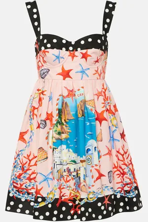 Dolce & Gabbana Vestido corto Capri de algodón estampado