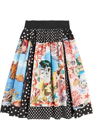 Dolce & Gabbana Falda Capri de popelín de algodón estampada