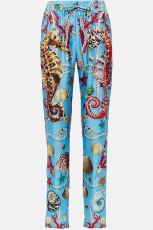 Dolce & Gabbana Pantalones rectos Capri de seda