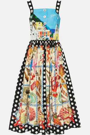 Dolce & Gabbana Vestido midi Capri de algodón estampado