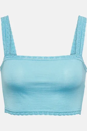 Dolce & Gabbana Crop top de seda con encaje