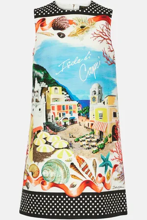 Dolce & Gabbana Vestido corto Capri de algodón estampado