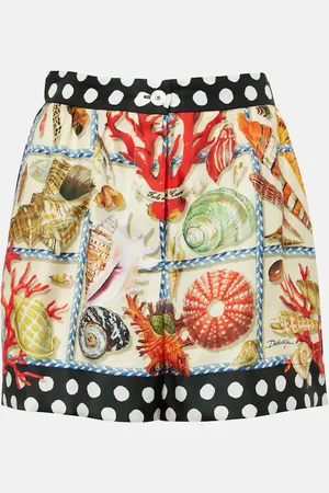 Dolce & Gabbana Shorts Capri de satén de seda estampados