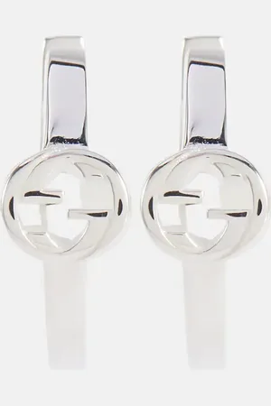 Gucci Pendientes de aro Interlocking G de plata de ley