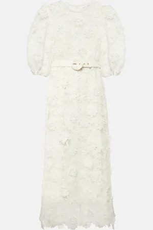 ZIMMERMANN Vestido midi Halliday de encaje floral