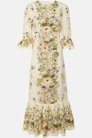 ZIMMERMANN Vestido largo Halliday de lino con volantes