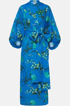 Erdem Vestido midi de algodón y lino